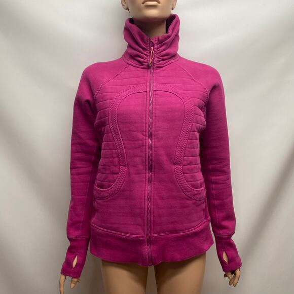 Lululemon Women's Calm & Cozy Jacket Raspberry Guava Lava Sz 10 - Picture 1 of 7